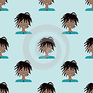 Boys with dreads repeat pattern print background design