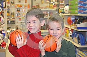 Boys Holding Basketballs