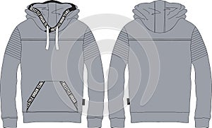 Boys hoodie long sleeve t-shirt wear technical template