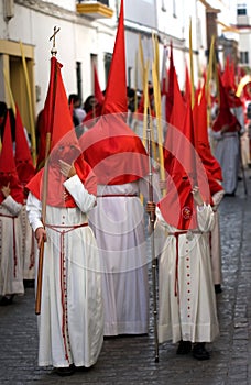 Boys and Leader in Semana Santa March photo