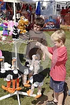 Boys looking at souvenirs