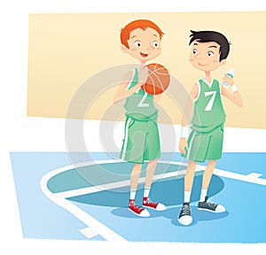 Boys playing basket ball