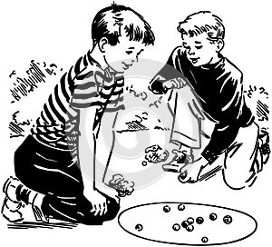 Boys Playing Marbles photo