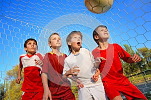 Boys playing soccer