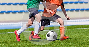 Boys Playing Soccer Game