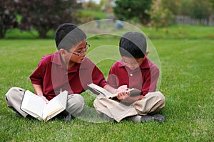 Boys reading
