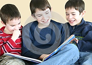 Boys Reading Together