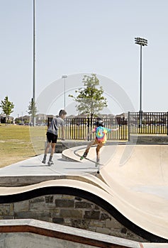 Boys playing at Skate Park Frisco Texas