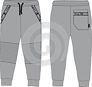 Boys sport joggers pants urban wear technical template photo