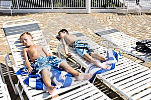 Boys Sunbathing