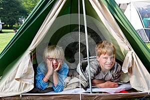 Boys in the tent