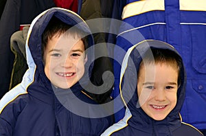 Boys Wearing Coats photo