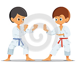 Boys who compete in karate photo