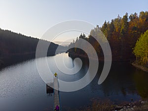 Bozcaarmut pond aerial view / Bilecik - Turkey