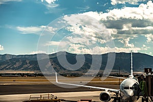 Bozeman montana airport and rocky mountains photo