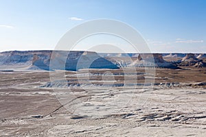 Bozzhira valley aerial view, Mangystau region, Kazakhstan