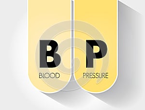 BP - Blood Pressure acronym, medical concept background