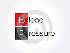BP - Blood Pressure acronym, medical concept background