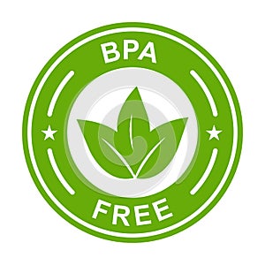 BPA FREE  bisphenol A and phthalates free icon vector non toxic plastic sign for graphic design, logo, website, social media,