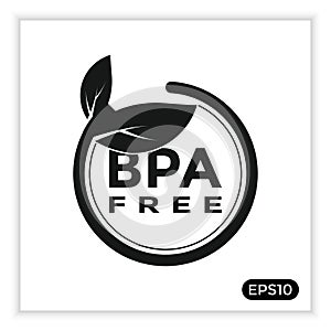 BPA-free icon BISPHENOL-A, can be used for labels or symbols on plastic bottles