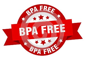 bpa free round ribbon isolated label. bpa free sign.