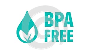 BPA free vector check mark leaf and drop icon. Safe food package stamp, healthy BPA free seal stamp