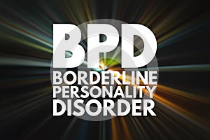 BPD - Borderline Personality Disorder acronym, medical concept background