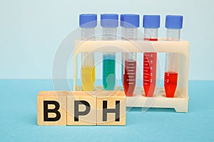 BPH Benign Prostatic Hyperplasia word made with building blocks