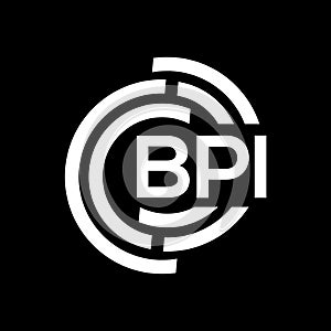 BPI letter logo design on black background. BPI creative initials letter logo concept. BPI letter design