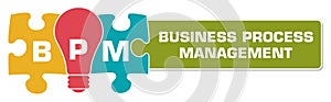 BPM - Business Process Management Colorful Bulb Puzzle Horizontal