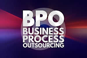 BPO - Business Process Outsourcing acronym, concept background