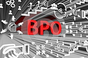 BPO concept blurred background 3d