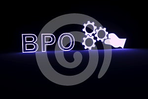 BPO neon concept self illumination background 3D