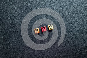 BPO - word concept on cubes