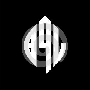 BQL circle letter logo design with circle and ellipse shape. BQL ellipse letters with typographic style. The three initials form a