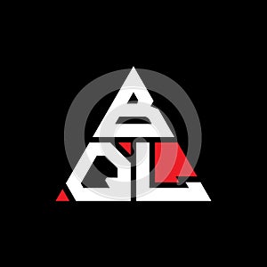 BQL triangle letter logo design with triangle shape. BQL triangle logo design monogram. BQL triangle vector logo template with red