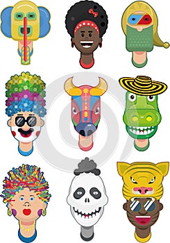 Barranquilla carnival character vector illustration photo