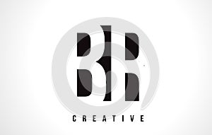 BR B R White Letter Logo Design with Black Square.