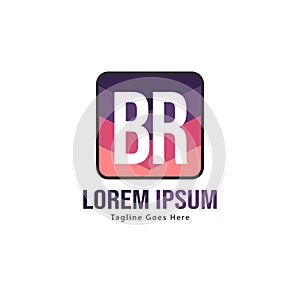 BR Letter Logo Design. Creative Modern BR Letters Icon Illustration