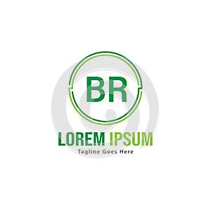BR Letter Logo Design. Creative Modern BR Letters Icon Illustration