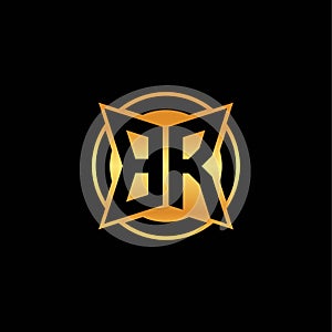 BR Logo Letter Geometric Golden Style
