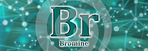 Br symbol. Bromine chemical element