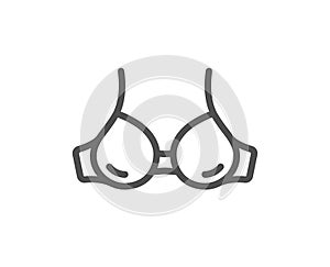 Bra brassiere line icon. Breast lingerie sign. Vector