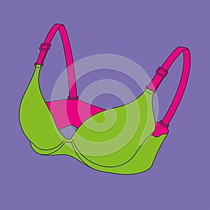 Bra. Pop art image. Undergarment image.