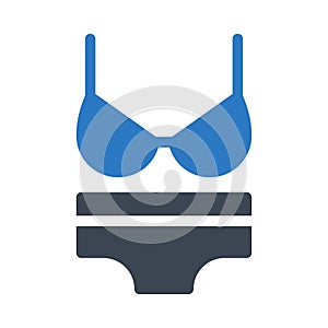 Bra glyph colour vector icon