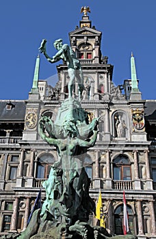 Brabo fountain, Grote Markt, Antwerpen, Belgium