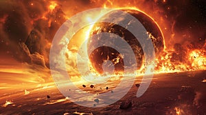 Brace for a cosmic Armageddon, the Judgment Day of Planet Earth. Ai Generated