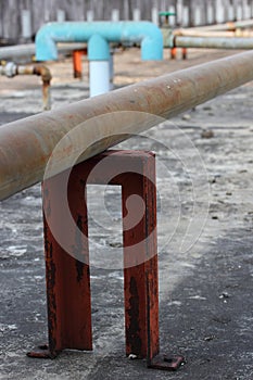 Braced steel pipes photo