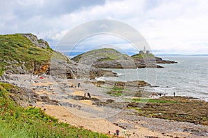 Bracelet Bay and Mumbles lighthouse, Wales