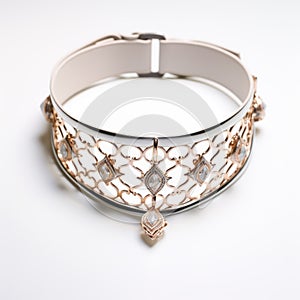 Baroque Diamond Choker In Pink And White Gold